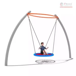 Garden swing for one person with the round seat