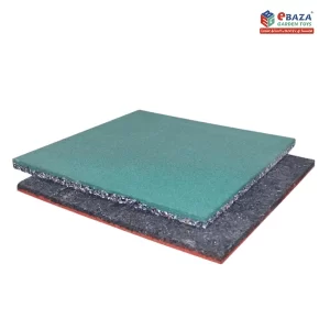 Rubber mat tiles with 2.5cm thickness, ideal for playground safety, gym flooring, or outdoor use, providing durable cushioning and slip resistance.