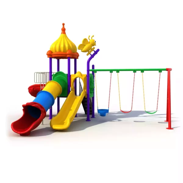 Indoor and Outdoor Playground with the combination of 3 Slides