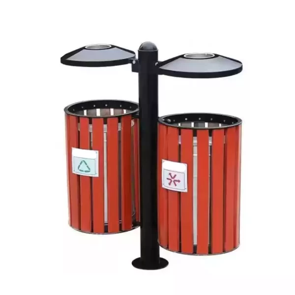 Dual Outdoor Recycling Bins with Canopy | Ebaza Garden Toys