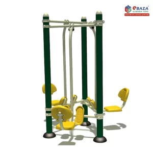 Three Seat Leg Press Machine for outdoor fitness by Ebaza Gardens, designed for three users in parks and gym areas.