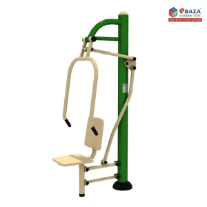 Single Chest Press Station by Ebaza Gardens, outdoor gym equipment for upper body strength training. Available for delivery across Saudi Arabia.