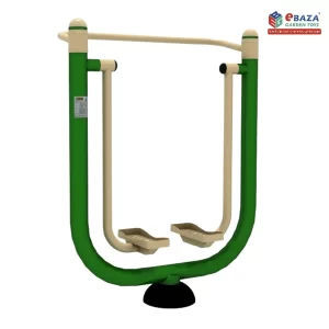 Double Leg Stretcher by Ebaza Gardens, outdoor fitness equipment designed to enhance flexibility and balance for two users.