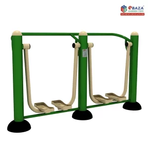 Double Strolling Machine by Ebaza Gardens for outdoor gym use, designed to enhance leg strength and walking coordination for two users.