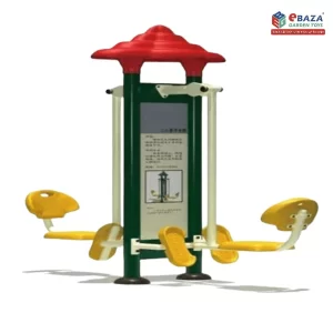 Two-Seat Leg Press Station by Ebaza Gardens, outdoor fitness equipment for dual-user leg exercises, available for delivery and installation in Saudi Arabia.