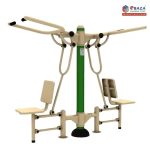 Double Shoulder Press Station by Ebaza Gardens, designed for outdoor upper body strength training, available for delivery across Saudi Arabia.