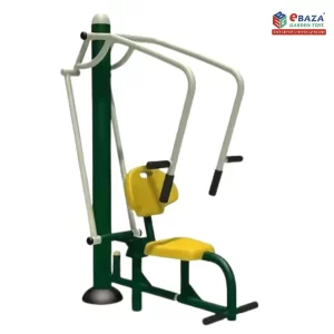 Single Chest Press Machine by Ebaza Gardens for outdoor upper body strength training, available for delivery and installation in Saudi Arabia.