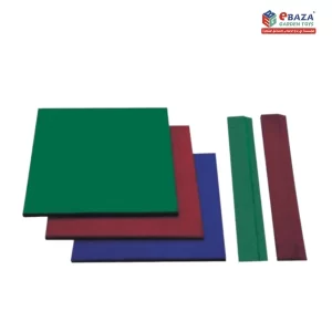 Rubber playground flooring mats in green, red, blue, and purple, 2cm thickness, from Ebaza Gardens